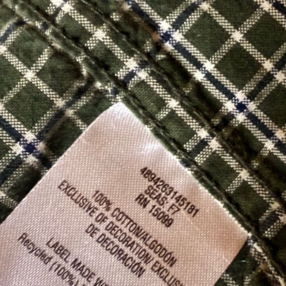 Outdoor Life Green Plaid Button Down XL – 100% Cotton Outdoor Workwear - Picture 5 of 5